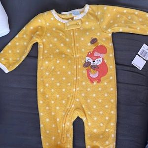 Koala Baby Yellow 0-3 Mo Squirrel Fleece Pajamas